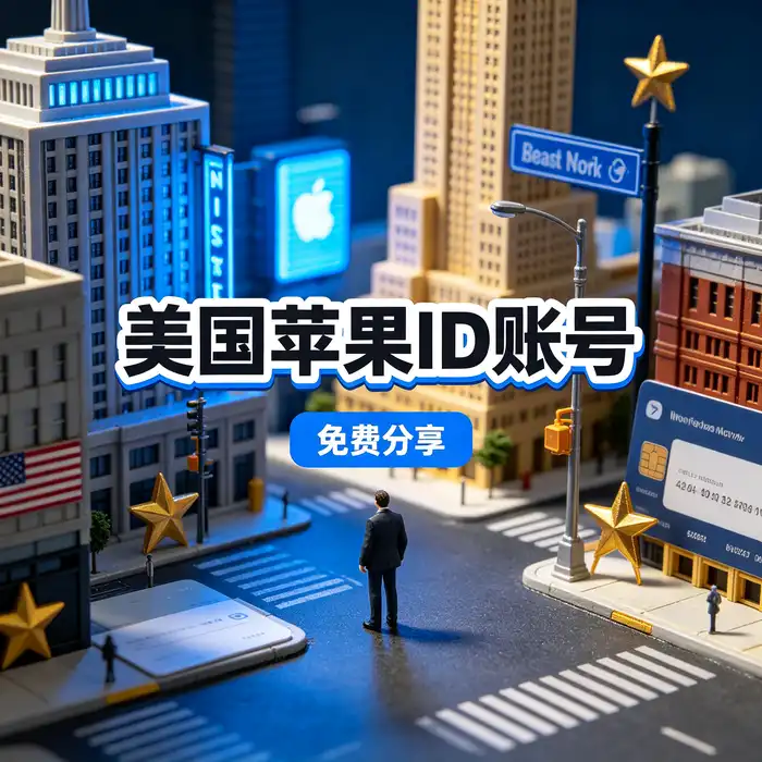 Apple ID 账号注册与个人账户设置的概念展示图